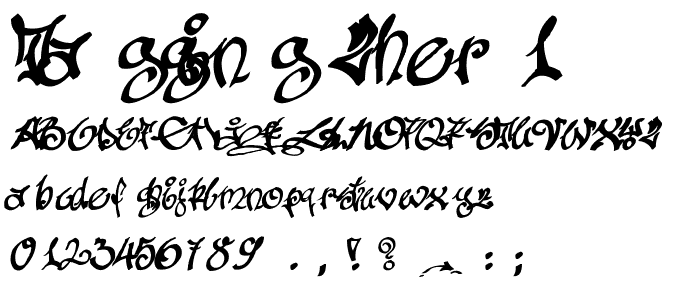 Tagging Zher 1 font